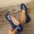 thumbnail image 2 of Flat for Womens Slip on Almond Toe Stone Embossing Micro Wedge Soft Sole Spring Summer Casual Shoes Dark Blue, 2 of 9