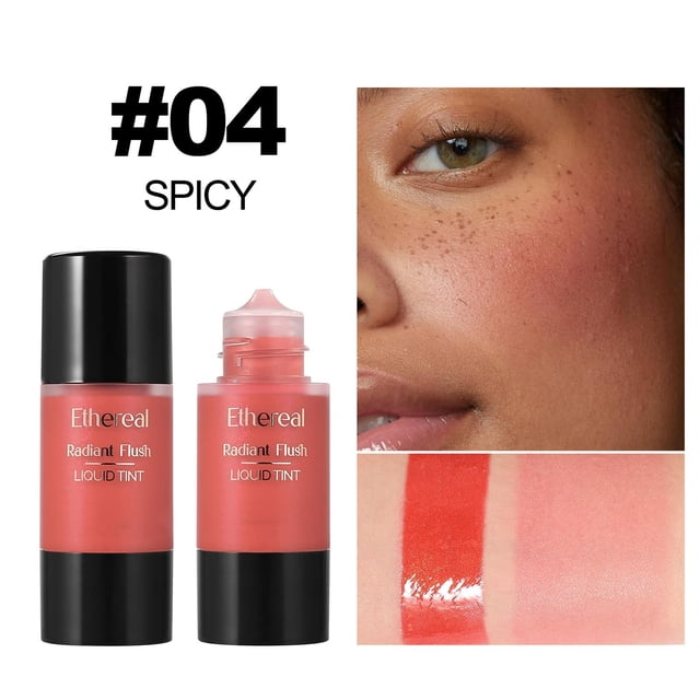 Aursykel Fard à Joues Liquide avec Compte-Gouttes 11 ml Longue Tenue Éclaircissant Naturel Rouge Haute Pigmentation Application Facile Formule Infusée d'Eau Texture Légère Modulable pour Tous les Types de Peau