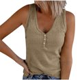 thumbnail image 1 of Timegard Womens Tank Tops Summer Ribbed V Neck Button Sleeveless Slim Basic Tee Casual Going out Tops, 1 of 5