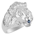 thumbnail image 3 of RYLOS Rings Sterling Silver Lion Head Ring Diamonds in Eyes & Gemstone Mouth Fun Designer Rings Alexandrite Jewelry Size 13, 3 of 7