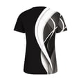 thumbnail image 4 of Penkiiy Tunique Florale pour Femmes Blouse Décontractée Col en V Manches Courtes Boutons T-Shirts L Noir, 4 of 5