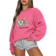 thumbnail image 1 of Rbaofujie Chandails pour Femmes Tendance Mode Chandail Décontracté pour Femmes à Manches Longues Col Rond de Noël Imprimé Chandail pour Dames Rose Chandails à Capuchon d'Automne pour Femmes, 1 of 2