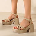 thumbnail image 1 of Pisexur Women Shoes Summer Solid Color One-line Strappy Beach Sandals, 1 of 7