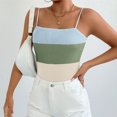 thumbnail image 2 of Yuyuzo Camisole Tops for Women Spaghetti Strap Tank Tops Ribbed Knit Cami Shirts Sleeveless Basic Top Color Block, 2 of 7