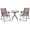 Brown, variant on Outsunny Folding Patio Bistro Set with Reclining Chairs and Round Table