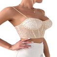 thumbnail image 4 of MesaSe Women‘s Summer Mini Sling Vest Sleeveless Backless Low Cut Mesh Sequins Crop Tops, 4 of 6