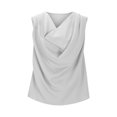 thumbnail image 4 of ohmzyzo Camisole pour Femmes Sans Manches à Col Bénitier, Drapé, devant Froncé, Blouse Tendance pour Sorties, Hauts de Bureau Basiques, Tunique, 4 of 6