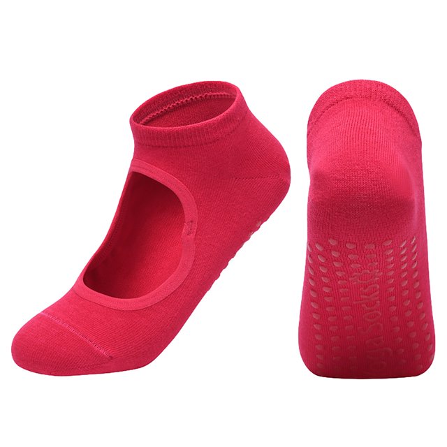 Ladies' Solid Color Backless Grip Socks Yoga Ankle Sports Socks Ladies' Anti Slip Slippers Socks