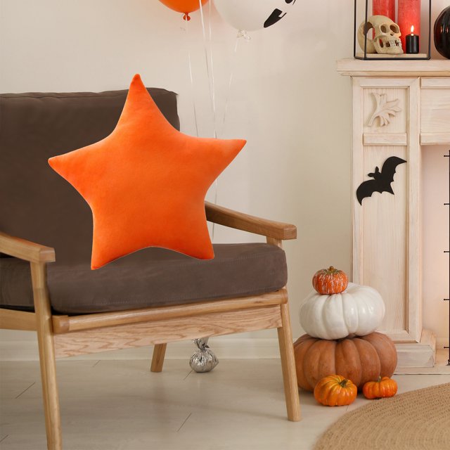 XYAIYT Halloween Solid Color Five Point Star Pillow for Holiday Party Decoration and Home Ornament with Short Soft Fabric Sofa and Bed Cushion Multipurpose Use for Cozy Relaxation