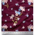 thumbnail image 3 of Soimoi Blue Moss Georgette Fabric Diamond Geometric Print Fabric by the Yard 42 Inch Wide, 3 of 3
