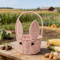thumbnail image 5 of FEISHENTT Bread Basket Candy Baskets Easter Bunny Hanging Toy Woven with Handle Wicker Food Snack Container Food Storage Holder Beach Rattan Laundry, 5 of 5