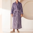 thumbnail image 4 of Timegard Womens Bathrobe Long Sleeve Lapel Neck Nightgowns Long Plush Robes Fall Winter Warm Comfy Robe, 4 of 5