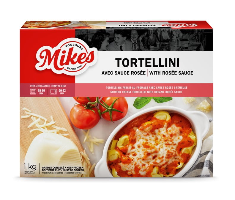 MIKES ROS. TORTELINI, FROZEN PASTA MEAL OF TORTELINI WITH ROSÉE SAUCE