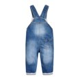 thumbnail image 2 of Kidscool Space Baby Girls Easy Diaper Changing Snap Legs Embroidered Cute Denim Overalls,Blue,9-12 Months, 2 of 6