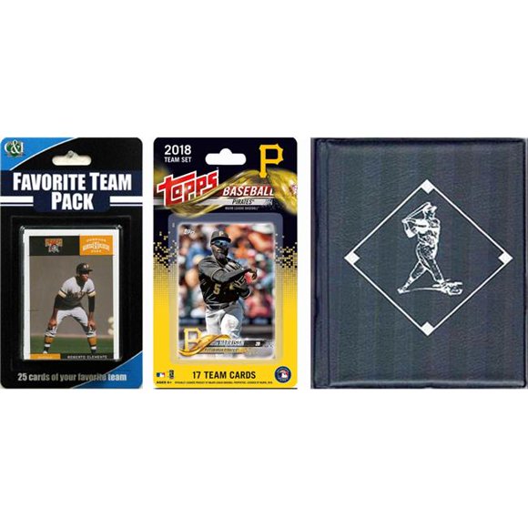 C & I Collectables PIRATESTSC18 MLB Pittsburgh Pirates Licensed 2018 Topps Team Set & Favorite Player Trading Cards Plus Storage Album