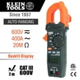 thumbnail image 2 of Digital Clamp Meter Klein Tools CL120 400A AC/DC Voltage, 2 of 9