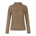 thumbnail image 2 of Chandails pour Femmes Mode Chauds Amples Blouse à Manches Longues Col Rond Chandail Décontracté Hauts Blouses Chandails à Capuchon pour Femmes Chandail en Liquidation, 2 of 7