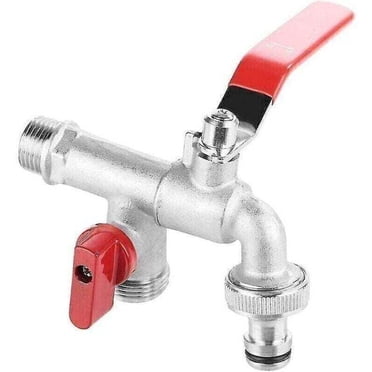 Robinet de machine à laver Robinet d'extérieur Robinet d'eau à 90 degrés double valve 1/2 Pouces Robinet en laiton pour machine à laver pour jardin extérieur
