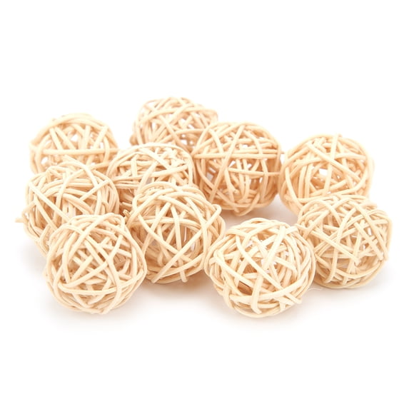 Rattan Chew Toy, 10-Pack Handwoven Sepak Takraw for Parrots to Chew