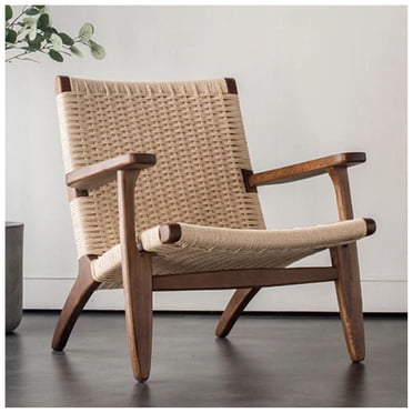 Chaise longue Lavaca Blanc-Naturel avec bois de frêne massif et tissage en rotin
