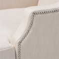 thumbnail image 3 of Baxton Studio Leonie Beige Chaise Longue Rembourrée Finition Brune, 3 of 9