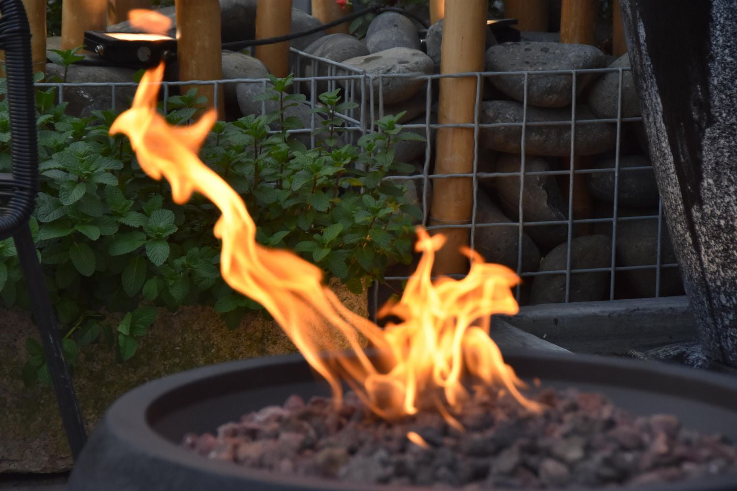 Modeno York Black Concrete Fire Bowl - Liquid Propane