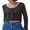 Black, variant on Gupgi Crochet Tops for Women Knitted Cover Ups Summer Long Sleeve Hollow Out Button Down Crop Top
