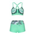 thumbnail image 4 of Huesdet Womens Bikini Sets Triangle Sexy Swimsuit Color Block String Two Piece Bathing Suit(Green,S), 4 of 6