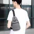 thumbnail image 2 of Grey Chest Bag For Men Multifunctional Lightweight Large Capacity Crossbody Bag Fashionable And Practical For Travel Work And Everyday Carry, 2 of 7