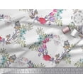 thumbnail image 2 of Soimoi White Polyester Crepe Fabric Insect,Rose & Wreath Flower Print Fabric by Yard 52 Inch Wide, 2 of 3