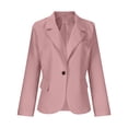 thumbnail image 4 of Grrvtrz Womens One Button Blazer Lightweight Office Work Suit Jacket Stretch Lapel Collar Long Sleeve Jacket with Pockets, 4 of 6