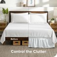 thumbnail image 4 of Bare Home Adjustable Wrap Around Bed Skirt - 15 Inch Drop - Easy Fit - Ruffle Pleats - California King, White, 4 of 6