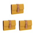 thumbnail image 3 of pitrice Leather Women Purse Rectangular Trifold for Zipper Hasp Stylish Card Holder Photo Folder Wallet Notecase Birthday Gift Yellow 3Set, 3 of 6