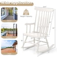 thumbnail image 3 of Gymax Chaise Berçante en Bois Fauteuil Berçant Simple Intérieur Jardin Patio Cour Blanc, 3 of 7