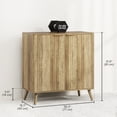 thumbnail image 3 of HOMCOM Buffet Moderne de 55 Pouces avec Rangement, 2 Portes Cannelées, Chêne, 3 of 9