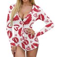 thumbnail image 4 of Qertyioot Saint-Valentin Mode Femme Manches Non Positionnées Justaucorps Aguichant Combinaison Aguichant, 4 of 6