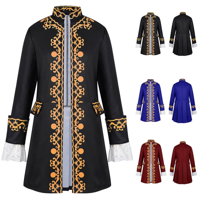 AnuYalue Queue-de-Pie pour Homme Costume Médiéval Rétro Renaissance Steampunk Victorien Manteau Halloween Cosplay Manteau Mi-Long