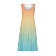 thumbnail image 4 of CHUANK Robes en Lin pour Femmes Été Grande Taille Manches Courtes Col en V Longueur Genou Robe Ample Décontractée Confortable Robe de Plage Soldes de Liquidation 2024, 4 of 6