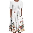 thumbnail image 2 of Robe Maxi à Manches Robe d'Été Bohème à Imprimé pour Femme Robe de Plage à Manches Courtes Robe Longueur Genou Robe à Manches Courtes en Liquidation, 2 of 5