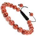 thumbnail image 1 of Natural Healing Power Gemstone Crystal Beads Unisex Adjustable Macrame Bracelets 8mm,Red Jasper, 1 of 4
