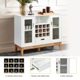 thumbnail image 4 of Giantex  White Sideboard Buffet Storage Cabinet, Wood Accent Console Table w/Removable Wine Rack, Glass Doors, 4 of 6