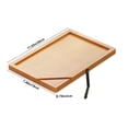 thumbnail image 3 of Sofa Armrest Tray Table | Wood Side Table Mini Coffee Table | Cell Phone Bracket Holder | Recessed Top | Card Diploma Rack | Secure Design | Beige | 13x8.66x0.78in | 1 Piece, 3 of 6