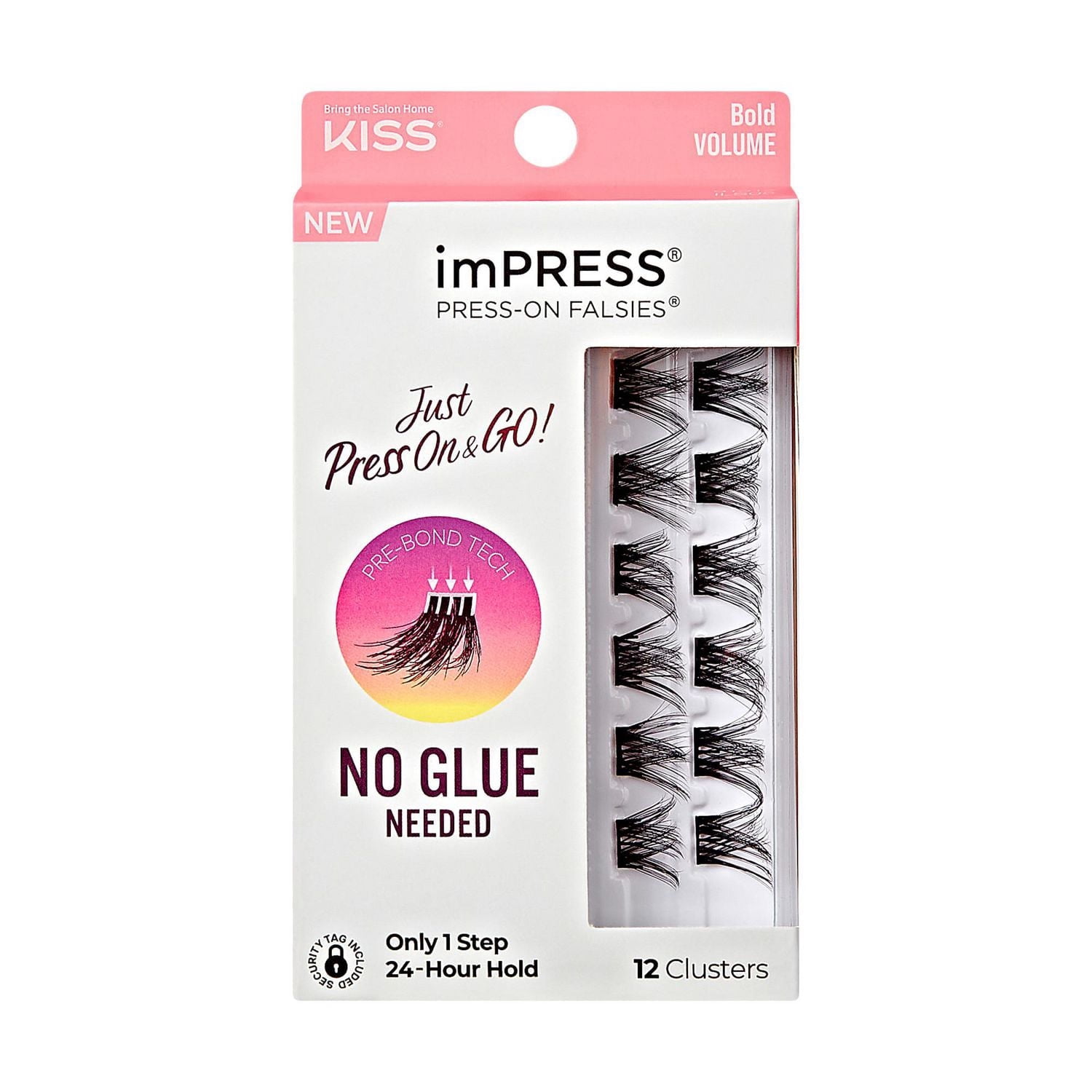 KISS imPRESS - Press-On Falsies, Just Press On&Go, Bold Volume, 12 Cluster.