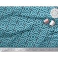 thumbnail image 3 of Soimoi Blue Rayon Fabric Circle Art Geometric Fabric Prints By Yard 56 Inch Wide, 3 of 5