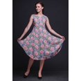 thumbnail image 3 of Bimba Robe d'Été Sans Manches à Col Rond pour Femmes, Imprimée Florale Oeillet Violet et Marguerite, Tenue Décontractée-Xxx-Grand, 3 of 6