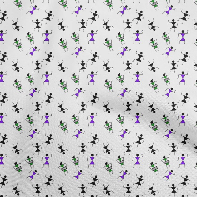oneOone Viscose Jersey Purple Fabric Asian Floral Block Fabric For Sewing Printed Craft Fabric By The Yard 60 Inch Wide