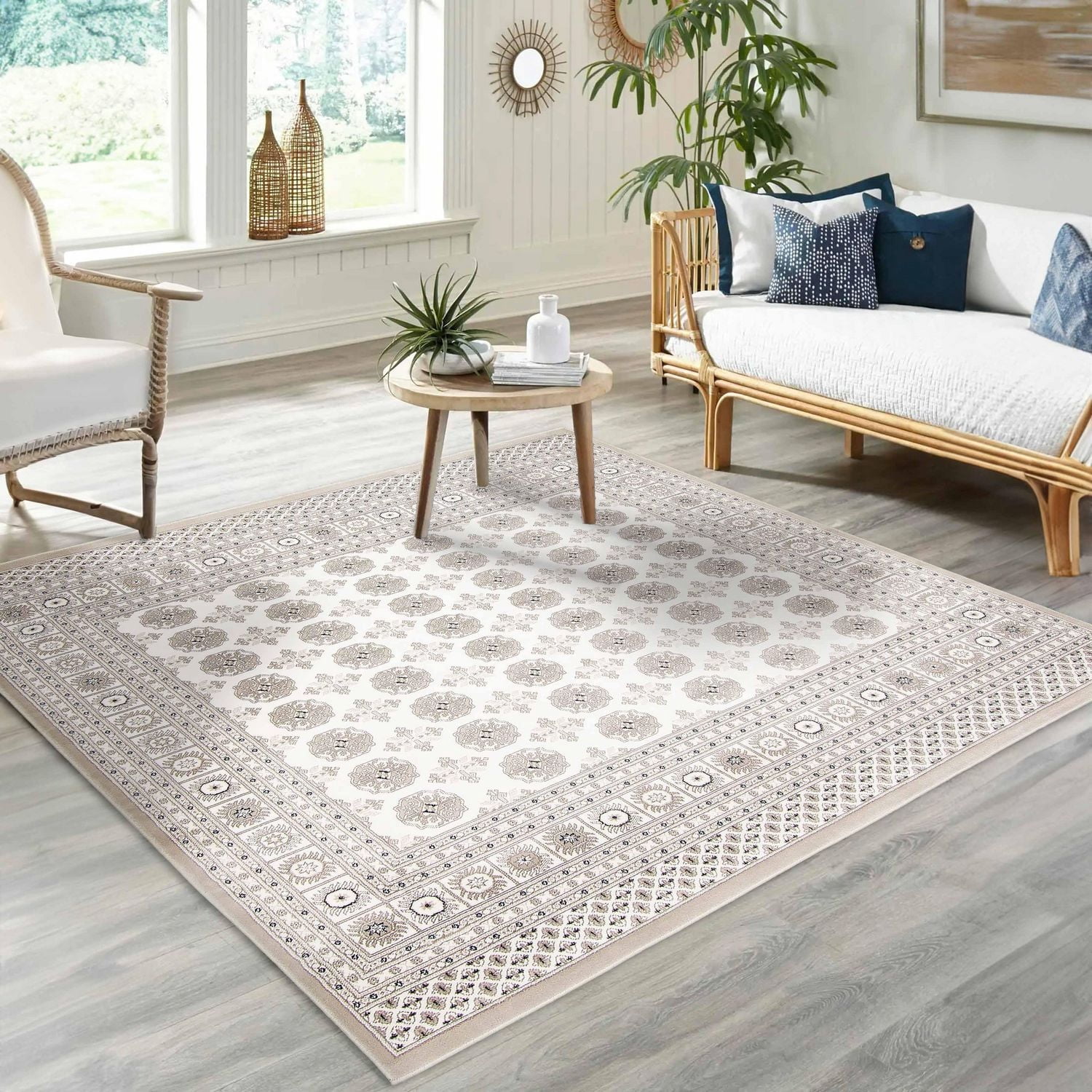 ECARPET Bokhara Traditional Oriental Area Rug, Classic Geometric Pattern