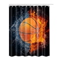 thumbnail image 2 of RXIRUCGD Basketball Flame Theme Shower Curtain Polyester Bathroom Curtain, 2 of 3