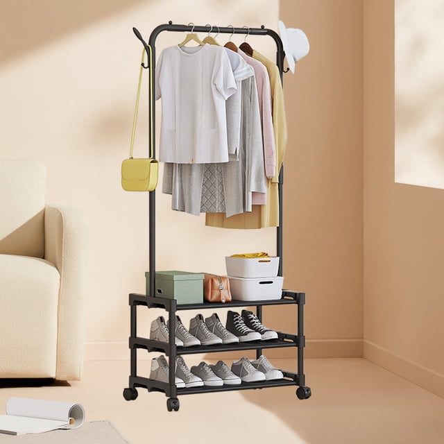 Chmadoxn Closet Organizers and Storage, Organization and Storage, With Shoe Rack Coat Rack Floor Storage Rack Household Dormitory Multifunctional Coat Rack floor standing coat and hat rack