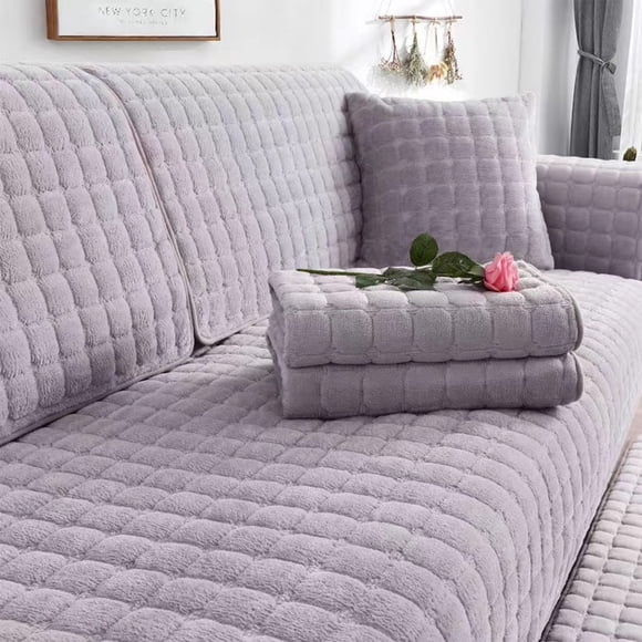 Rvkxad Silk Sofa Cushion, Cool Summer Seat Cover Non-Slip, Machine Washable Sofa Protector, Double Sofa Cushion Cover